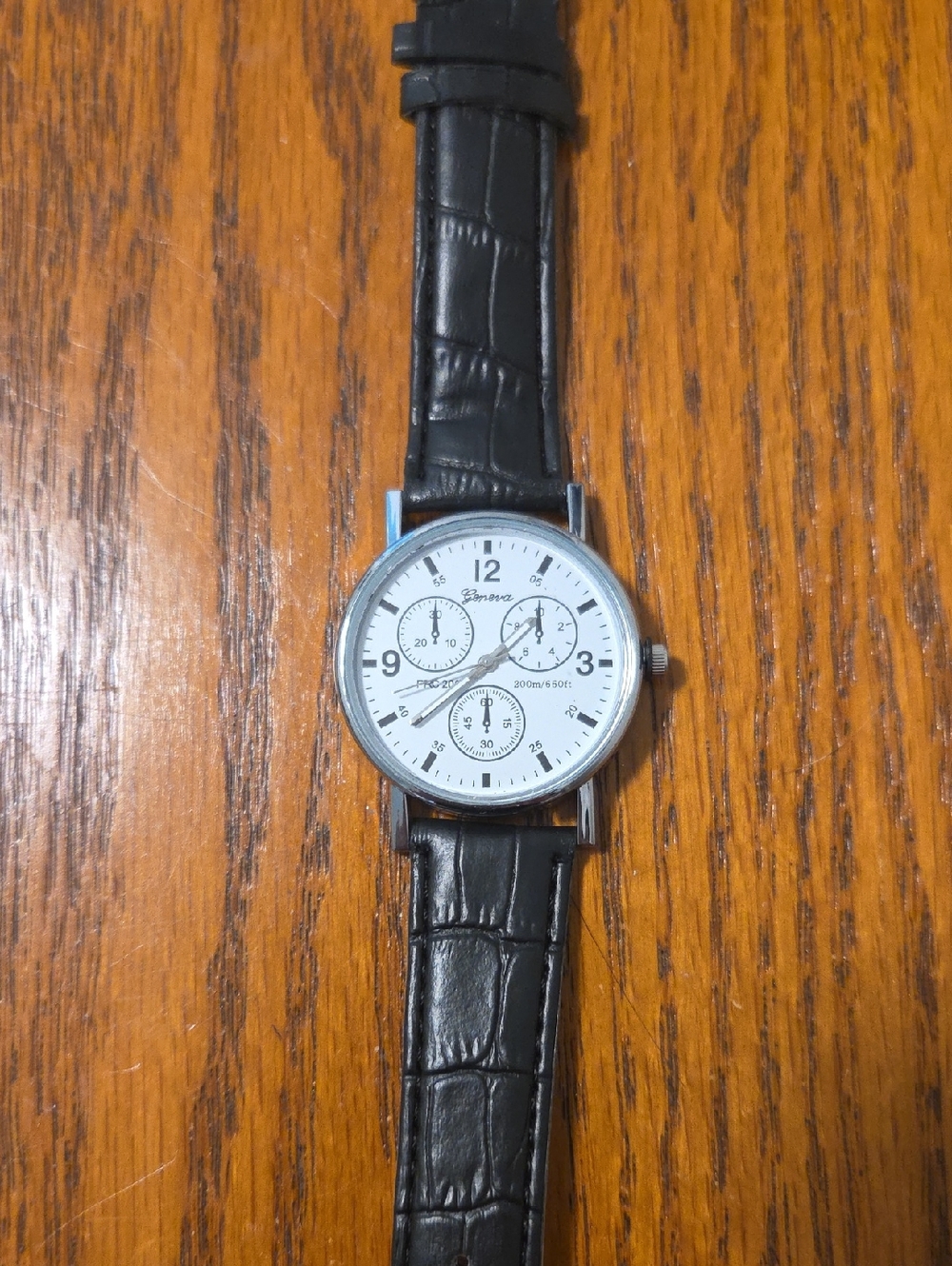 Silver Color Watch with Black Band